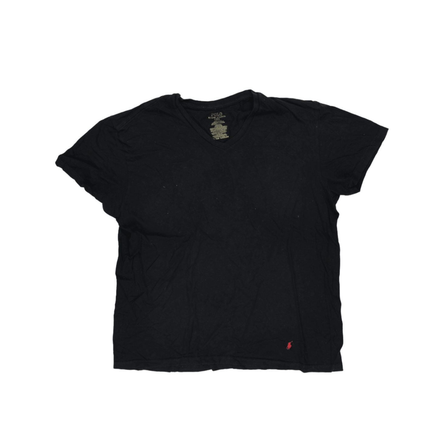 Polo Ralph Lauren Black Cotton V-Neck T-Shirt Size Large Short Sleeve Men