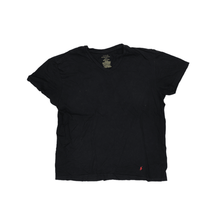 Polo Ralph Lauren Black Cotton V-Neck T-Shirt Size Large Short Sleeve Men