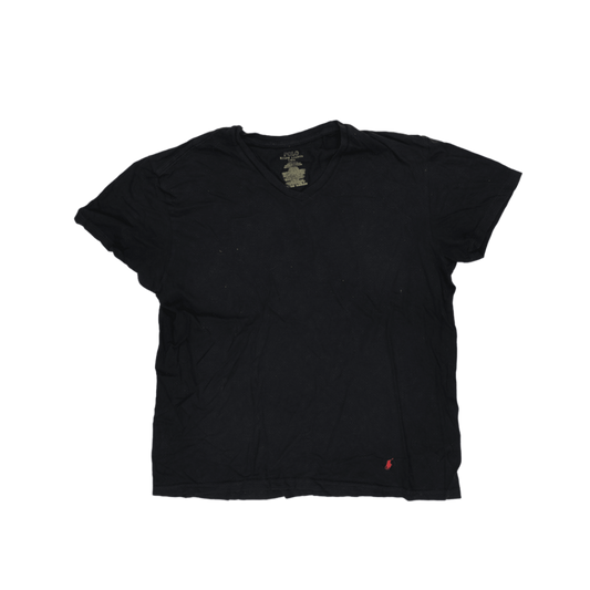 Polo Ralph Lauren Black Cotton V-Neck T-Shirt Size Large Short Sleeve Men