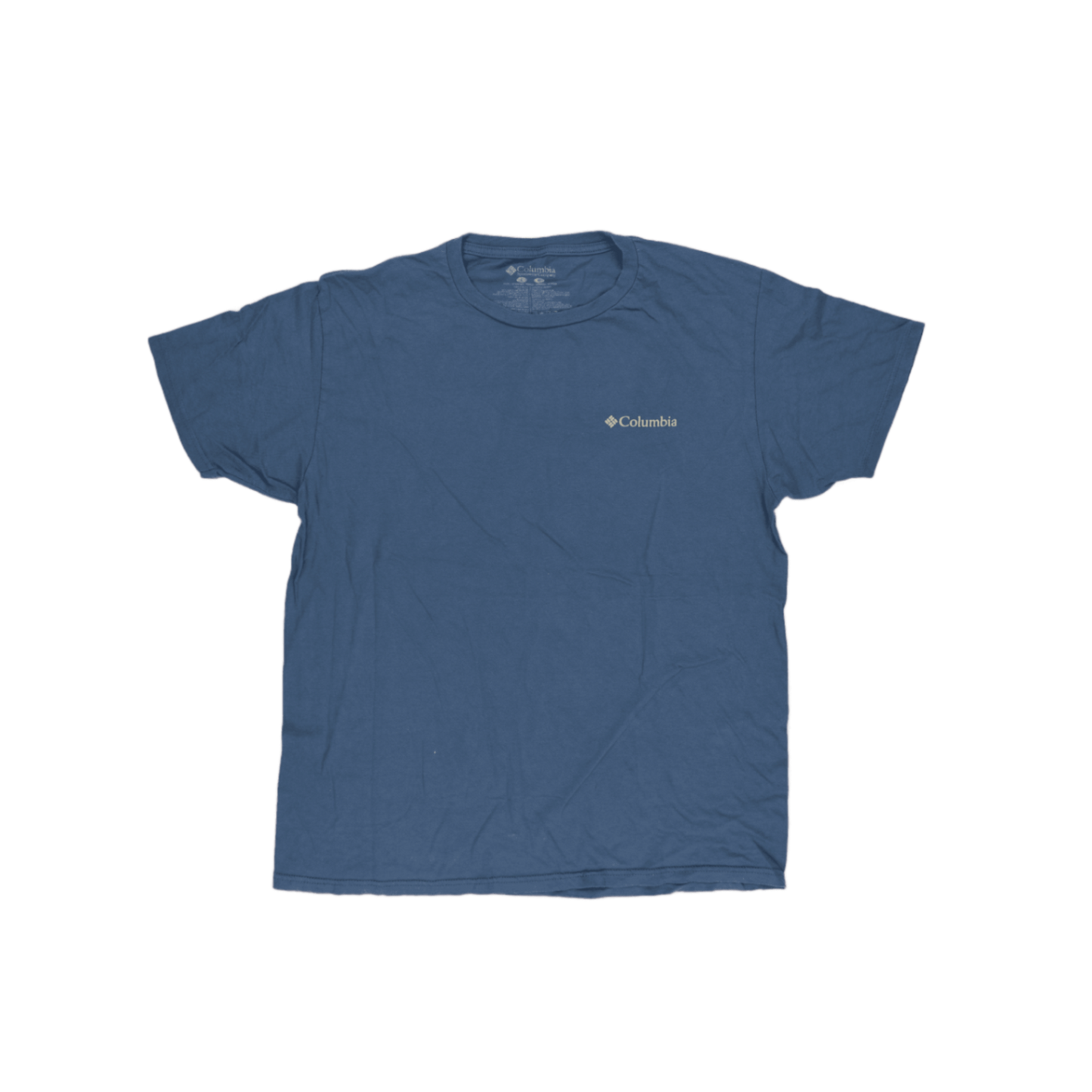 Columbia Bear Print Blue Graphic Outdoor T-Shirt Large Cotton Blend Crew Neck