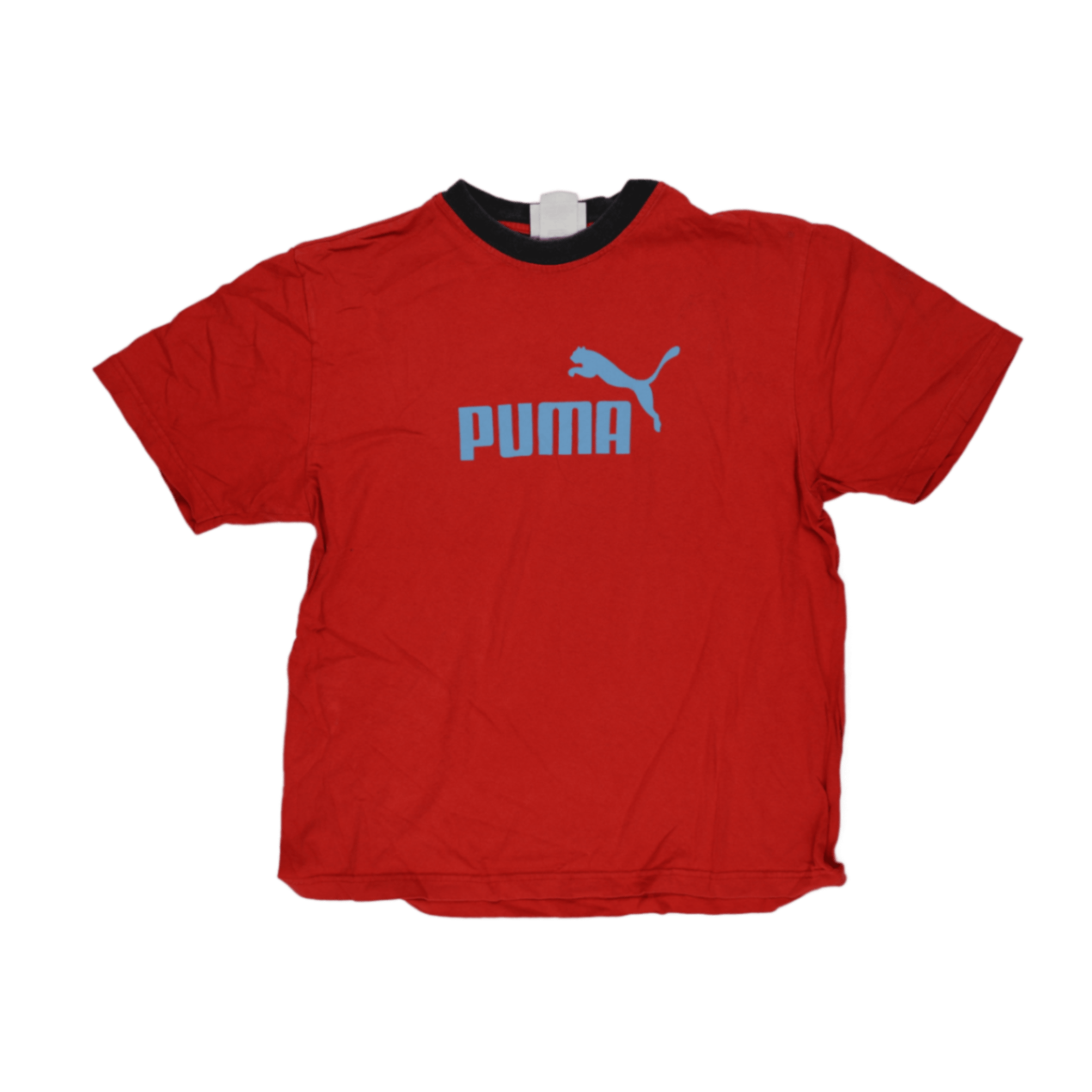 PUMA Men's Red Crew Neck T-Shirt Medium Cotton Short Sleeve