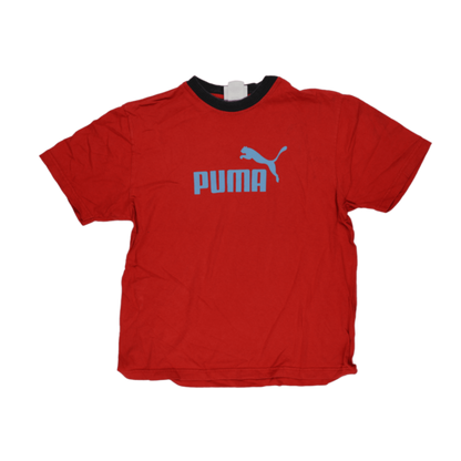 PUMA Men's Red Crew Neck T-Shirt Medium Cotton Short Sleeve