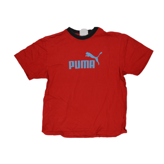 PUMA Men's Red Crew Neck T-Shirt Medium Cotton Short Sleeve