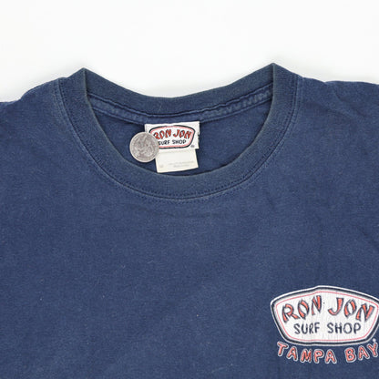 Ron Jon Surf Shop Navy Blue Vintage Logo T-Shirt Men Medium Cotton Crew Neck