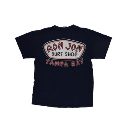 Ron Jon Surf Shop Navy Blue Vintage Logo T-Shirt Men Medium Cotton Crew Neck