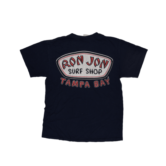 Ron Jon Surf Shop Navy Blue Vintage Logo T-Shirt Men Medium Cotton Crew Neck