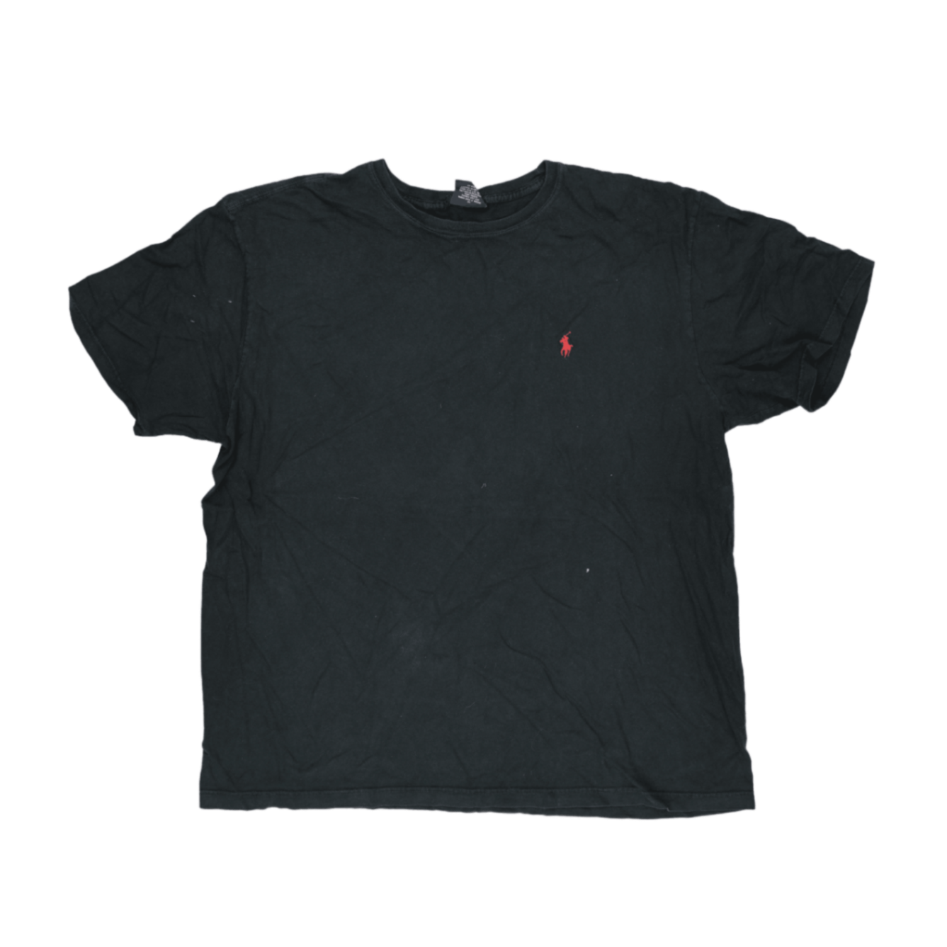 Ralph Lauren Black Cotton T-Shirt Large Vintage Casual Crew Neck Mens