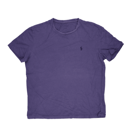 Ralph Lauren Men's Purple Cotton T-Shirt Size Medium Crew Neck Casual