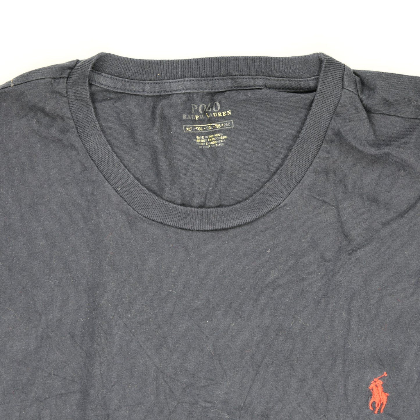 Polo Ralph Lauren Navy Blue Cotton T-Shirt XL Casual Tee Crew Neck Vintage