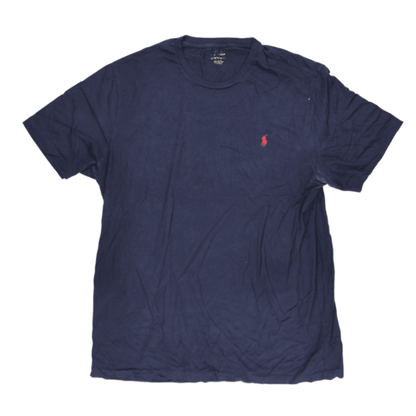 Polo Ralph Lauren Navy Blue Cotton T-Shirt XL Casual Tee Crew Neck Vintage