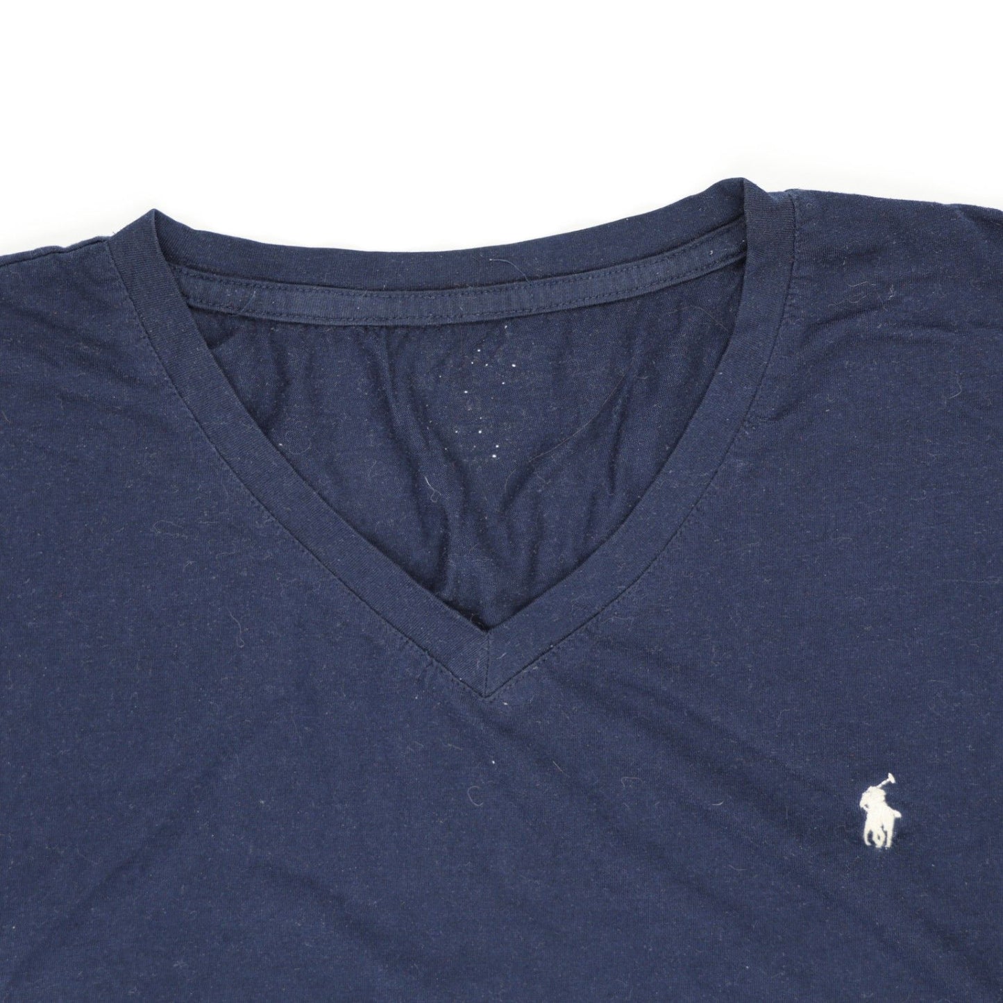 Ralph Lauren Navy Blue Cotton V-Neck Casual T-Shirt Large