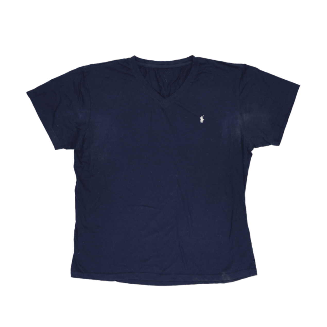 Ralph Lauren Navy Blue Cotton V-Neck Casual T-Shirt Large