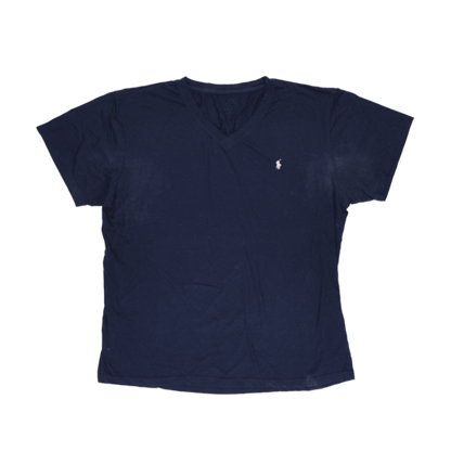 Ralph Lauren Navy Blue Cotton V-Neck Casual T-Shirt Large