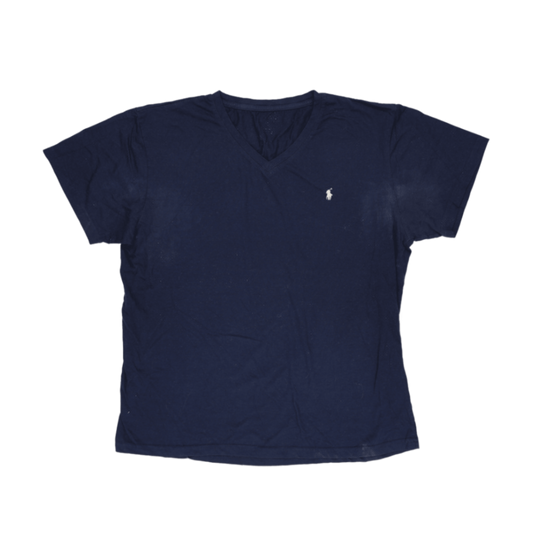 Ralph Lauren Navy Blue Cotton V-Neck Casual T-Shirt Large