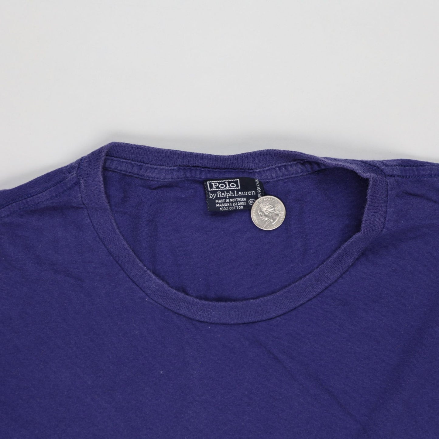 Polo Ralph Lauren Vintage Purple Cotton T-Shirt XL Crew Neck Casual Men