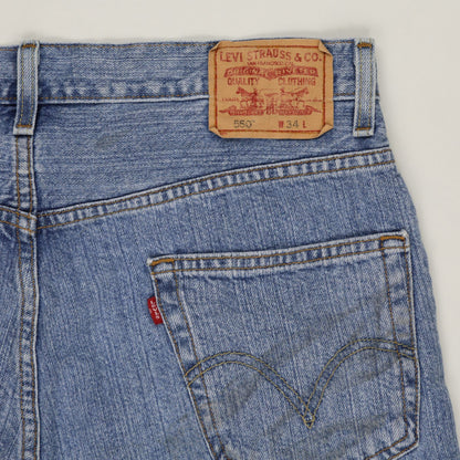 Levi's 550 Relaxed Fit Vintage Denim Shorts Blue W34 100% Cotton