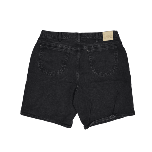 Lee Vintage Black Relaxed Fit Denim Shorts W34 Cotton 10 Inch Inseam
