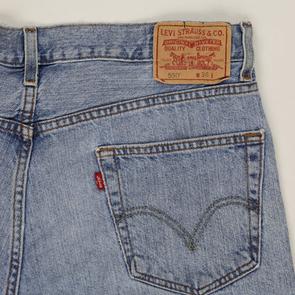 Levi's 550 Relaxed Fit Vintage Denim Shorts Light Blue W36 100% Cotton