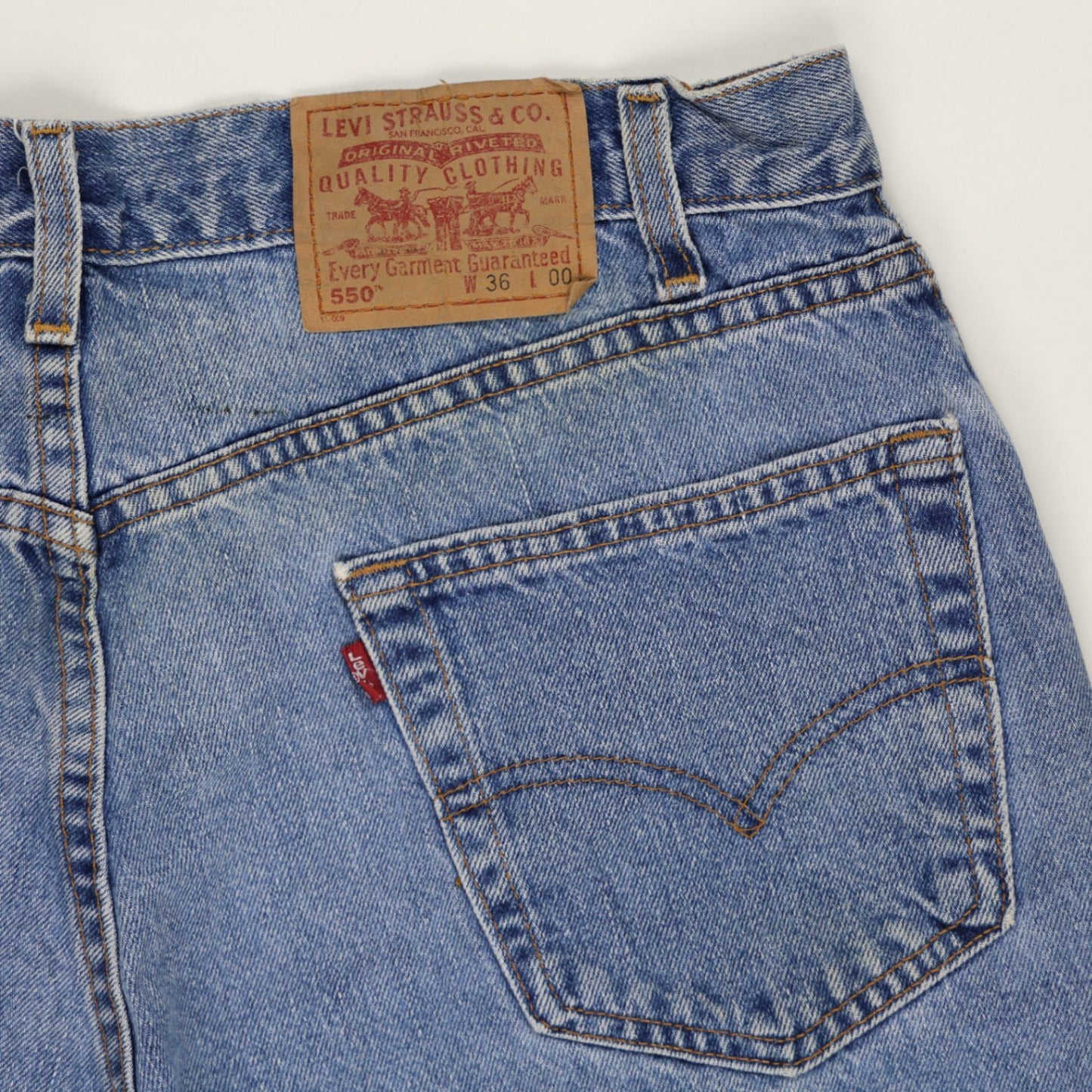 Levi's 550 Relaxed Fit Vintage Blue Denim Shorts W36 Cotton Casual