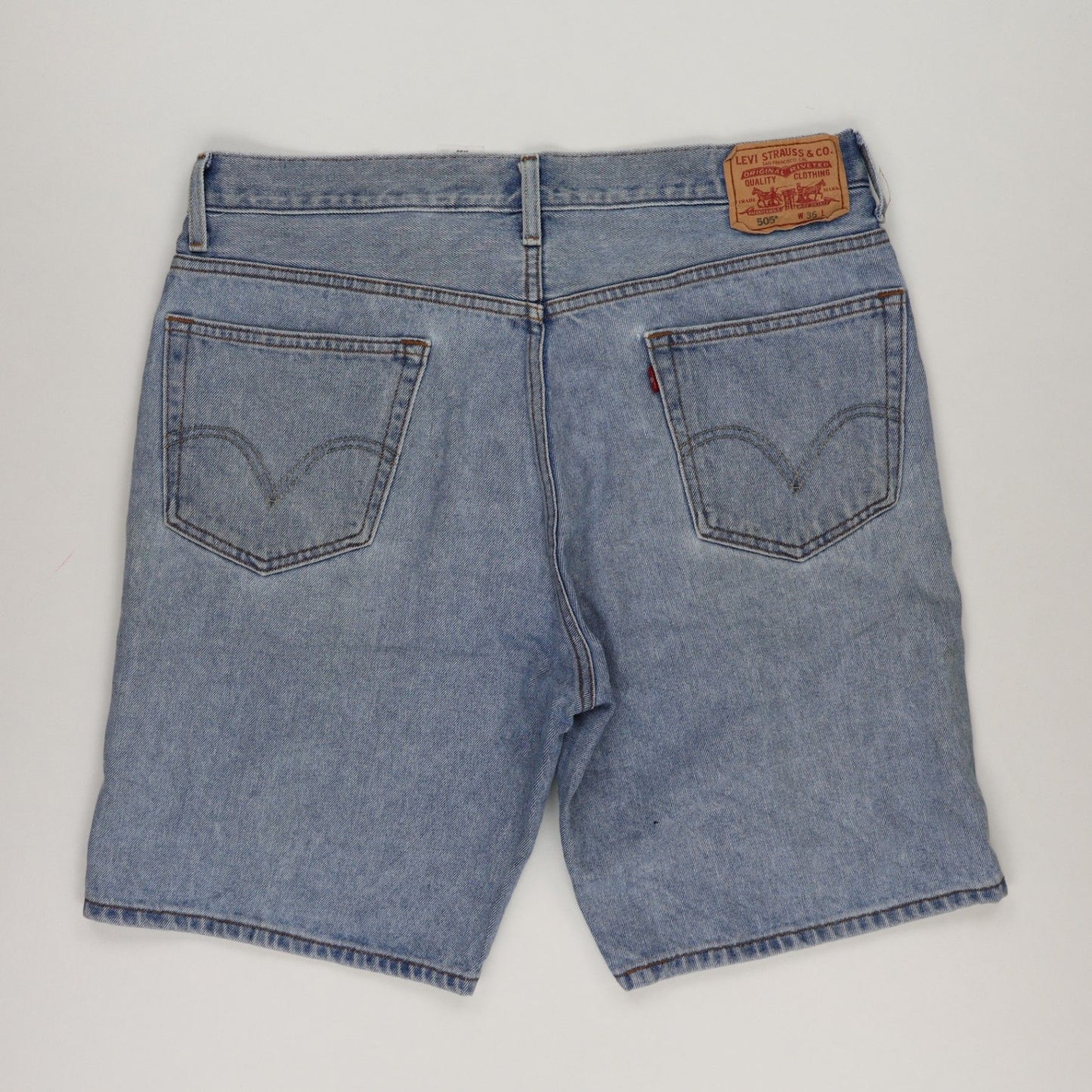 Levi's 505 Regular Fit Denim Shorts Light Blue W36 100% Cotton