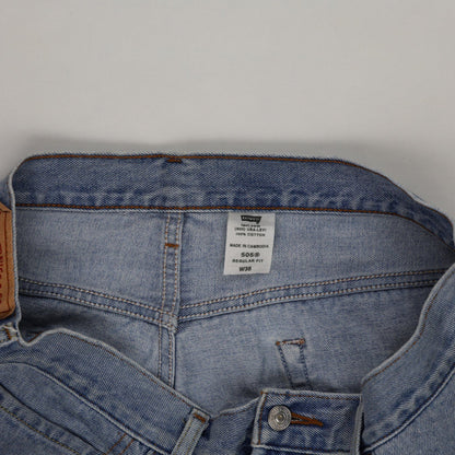 Levi's 505 Regular Fit Denim Shorts Light Blue W36 100% Cotton