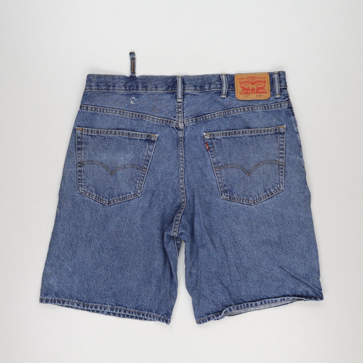 Levi's 550 Vintage Denim Shorts Blue W38 100 Percent Cotton Cut Off