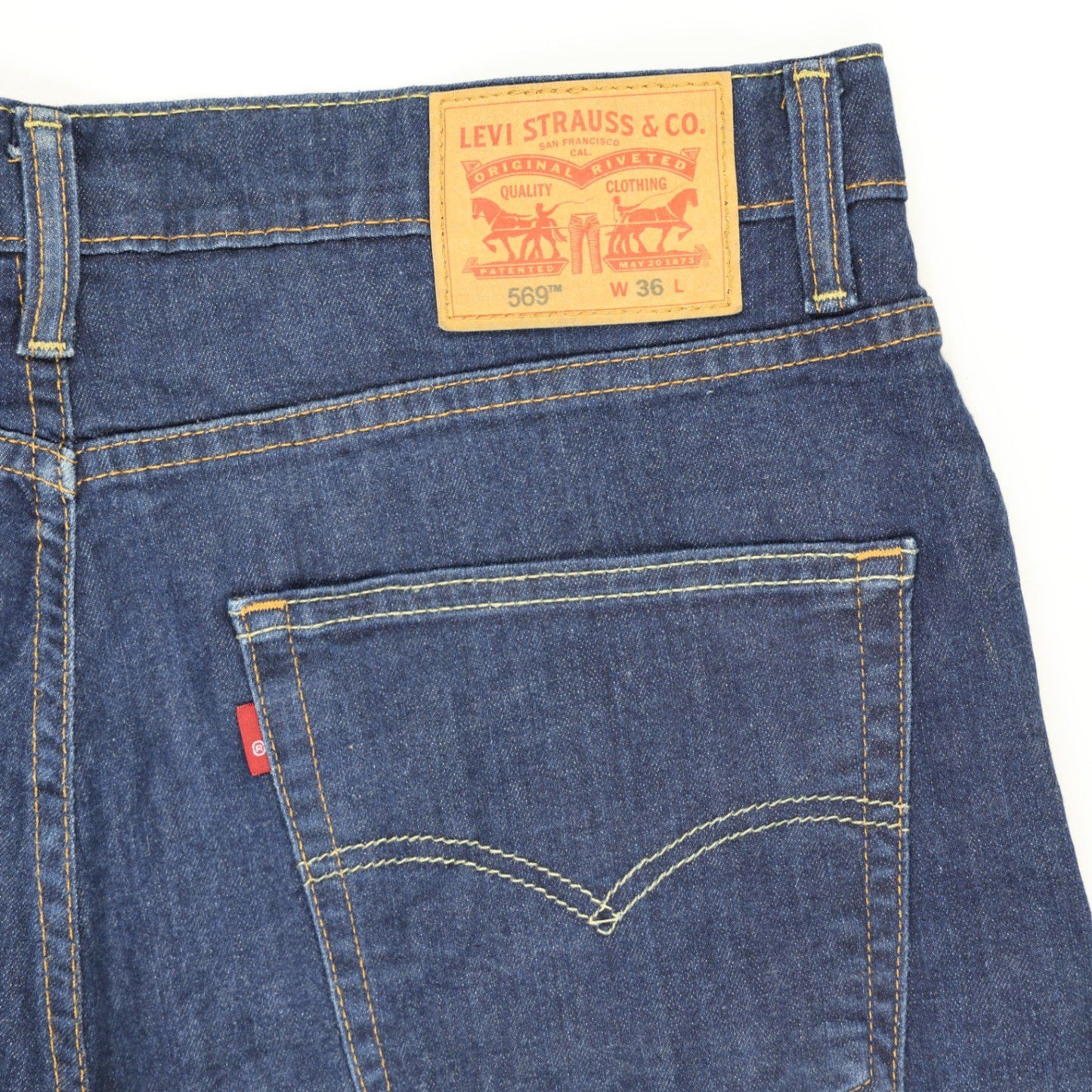 Levi's 569 Loose Straight Fit Men's Denim Shorts Blue W36 Cotton Vintage Very Good