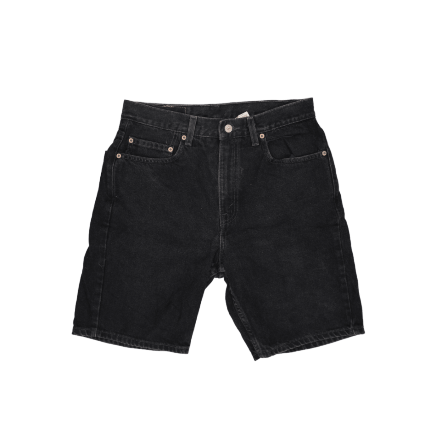 Levi's 505 Black Denim Shorts W33 Cotton Vintage Regular Fit