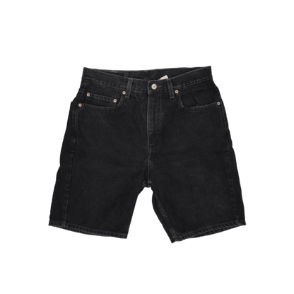 Levi's 505 Black Denim Shorts W33 Cotton Vintage Regular Fit