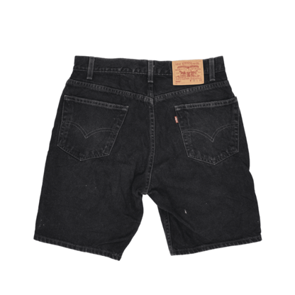 Levi's 505 Black Denim Shorts W33 Cotton Vintage Regular Fit