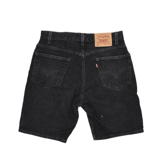 Levi's 505 Black Denim Shorts W33 Cotton Vintage Regular Fit
