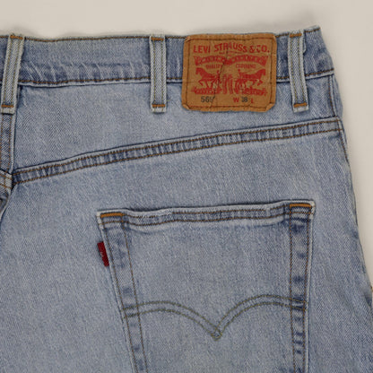 Levi's 569 Loose Fit Light Blue Denim Shorts W38 100 Percent Cotton