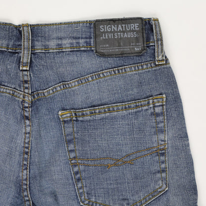 Levi's Signature S67 Athletic Fit Denim Shorts Mid Blue Size 32 99 Cotton 1 Elastane