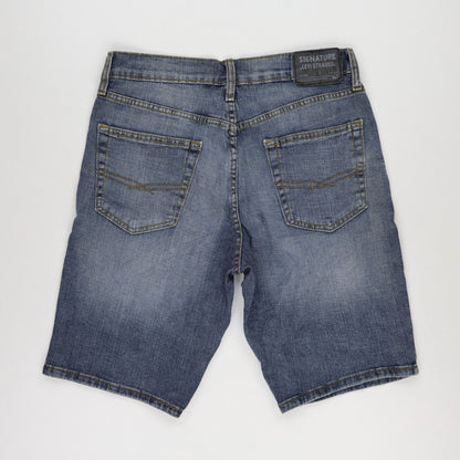 Levi's Signature S67 Athletic Fit Denim Shorts Mid Blue Size 32 99 Cotton 1 Elastane