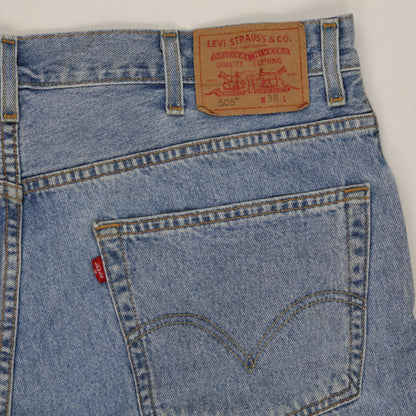 Levi's 505 Regular Fit Denim Shorts Blue W38 L 100 Cotton Vintage