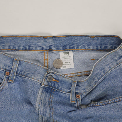 Levi's 505 Regular Fit Denim Shorts Blue W38 L 100 Cotton Vintage