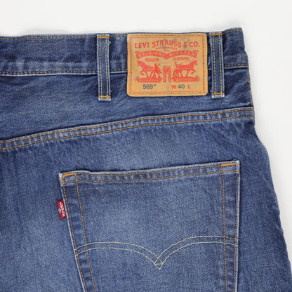 Levi's 569 Loose Fit Blue Denim Shorts for Men Size W40 100 Cotton