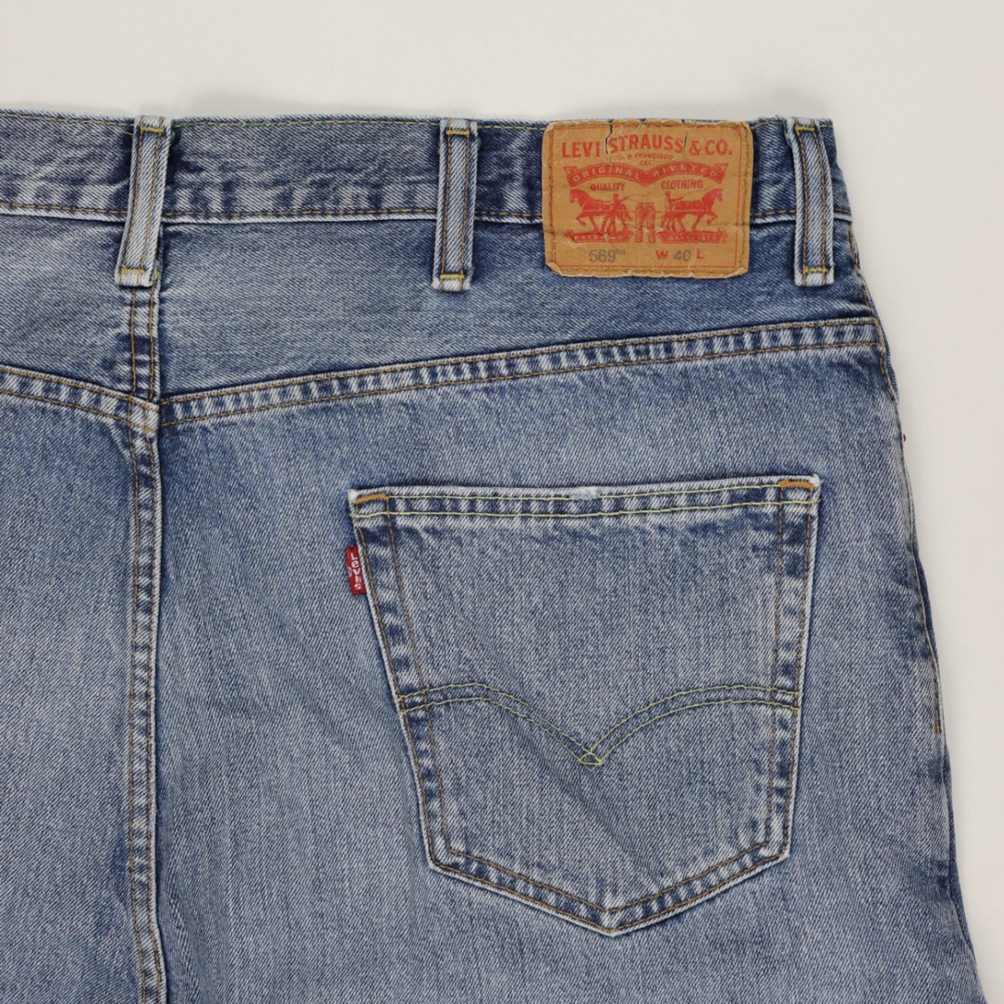 Levi's 569 Loose Fit Blue Denim Shorts W40 100 Cotton Vintage Preloved