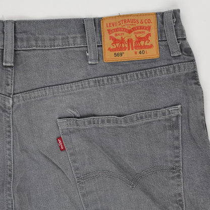 Levi's 569 Loose Fit Grey Denim Shorts for Men Size W40 100 Cotton