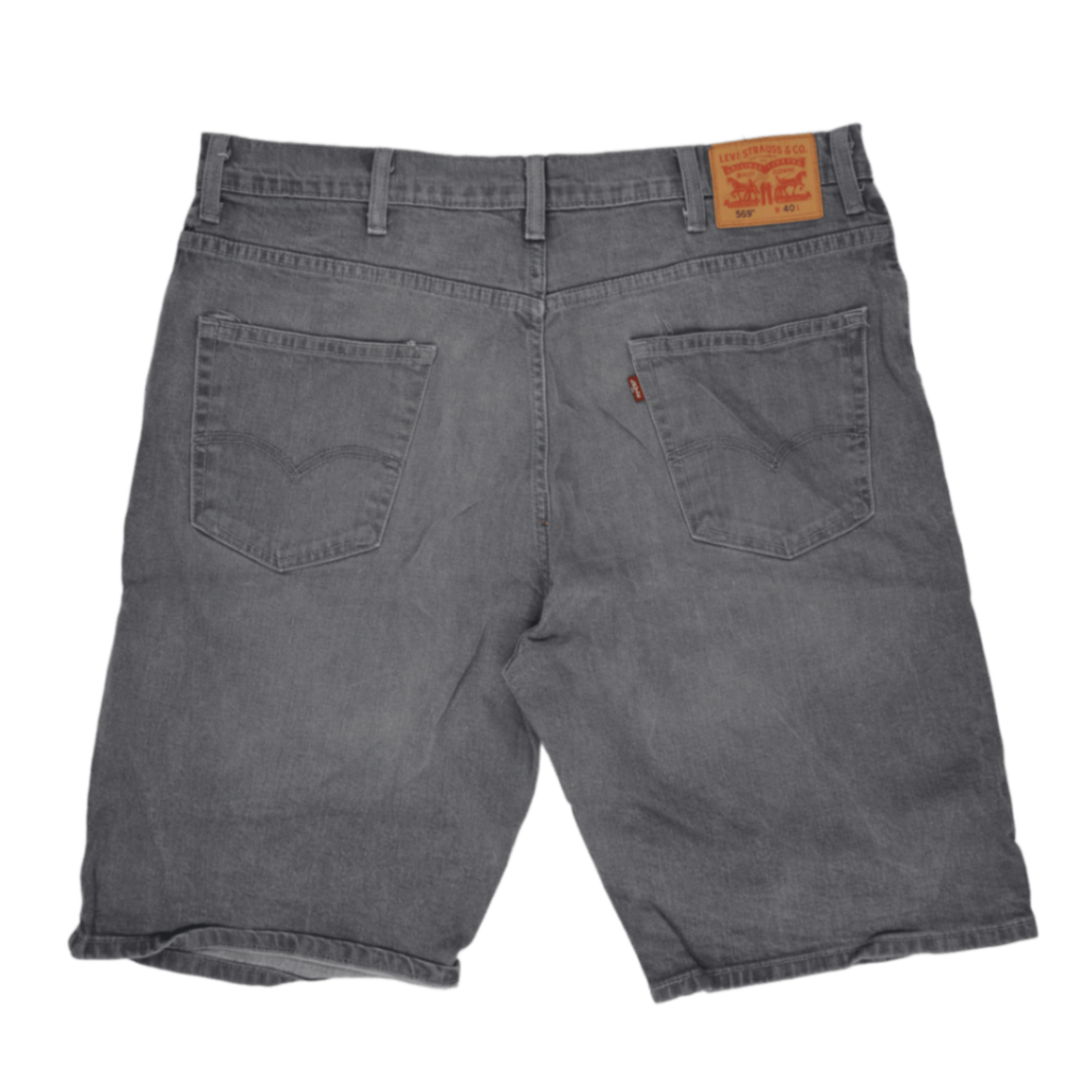 Levi's 569 Loose Fit Grey Denim Shorts for Men Size W40 100 Cotton