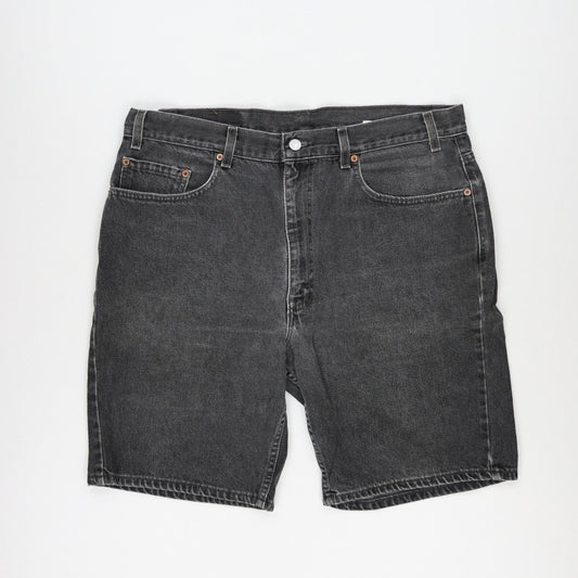 Levi's 505 Regular Fit Black Denim Shorts Size 38 Cotton Denim Vintage