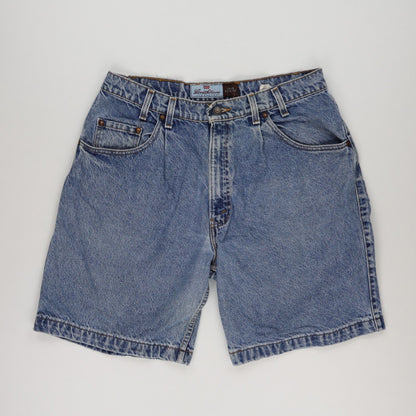 Levi's 546 Loose Fit Pleated Denim Shorts Blue W36 100 Cotton Vintage