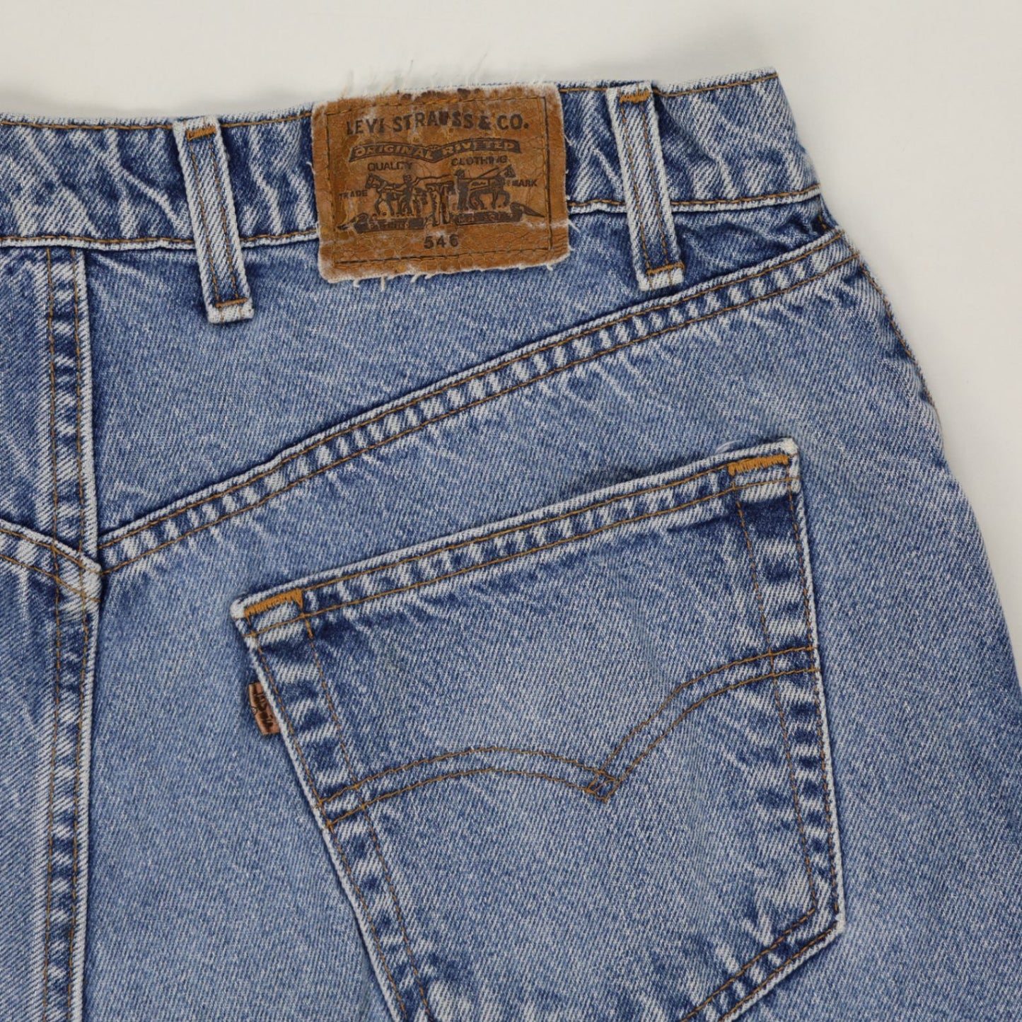 Levi's 546 Loose Fit Pleated Denim Shorts Blue W36 100 Cotton Vintage