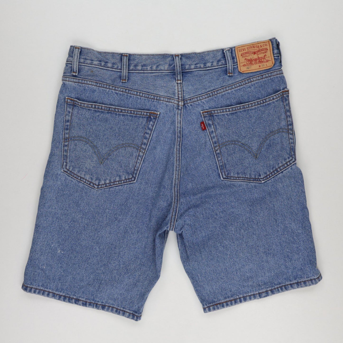 Levi's 505 Regular Fit Blue Denim Shorts W38 Cotton Vintage Preloved