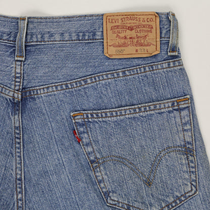 Levi's 550 Vintage Relaxed Fit Blue Denim Shorts W33 Cotton