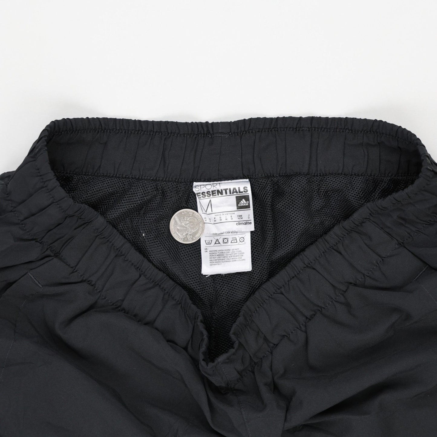 adidas Sport Essentials Climalite Black Track Pants Mens Medium 78 cm Inseam 40 cm Waist Polyester