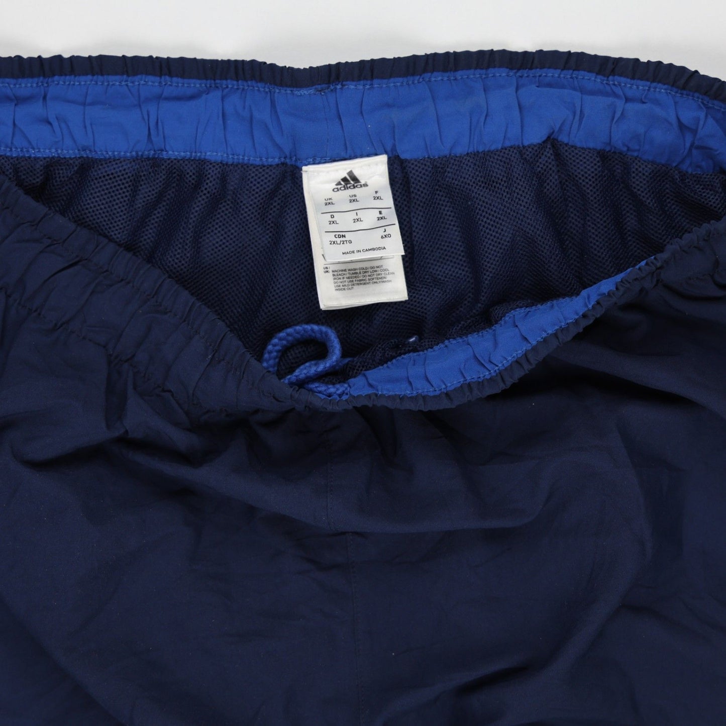 adidas Vintage Navy Blue Track Trousers 2XL Polyester Mens 81 cm Inseam