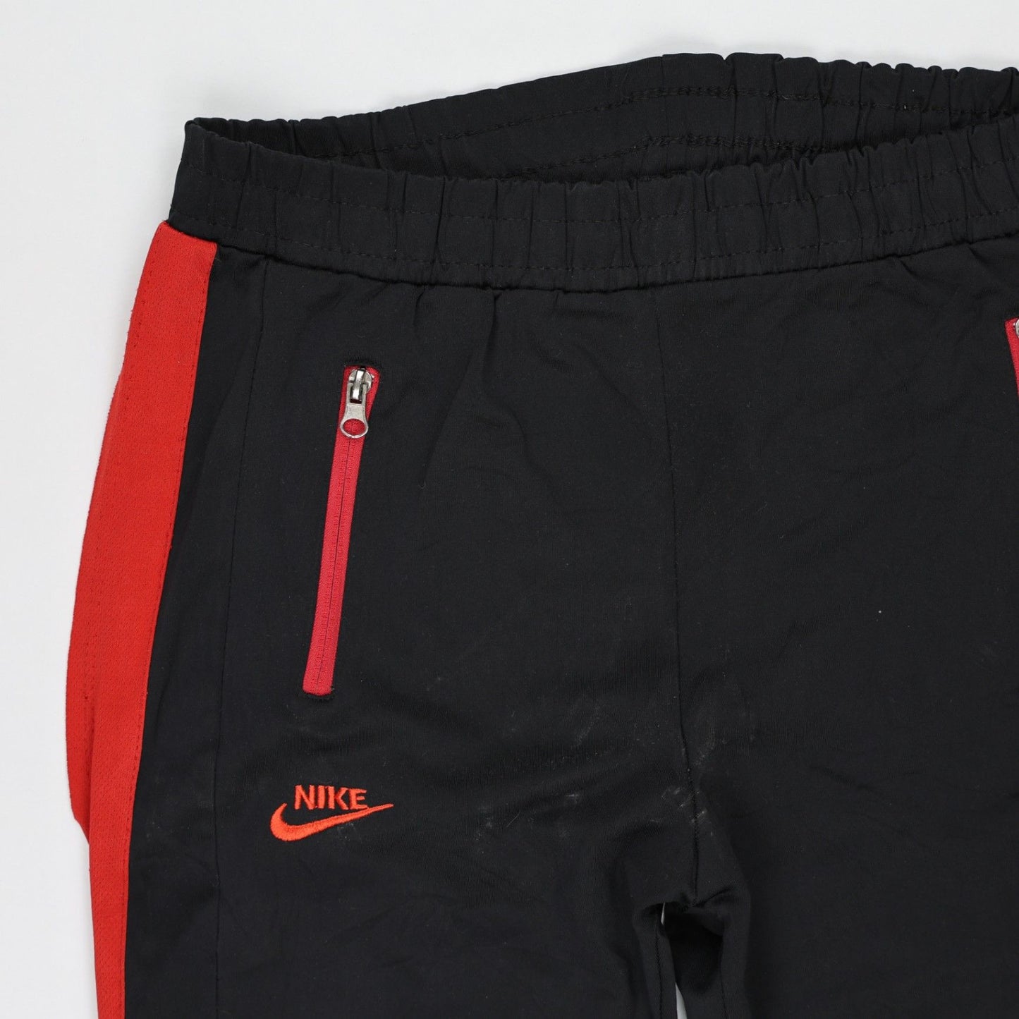 Nike Black Red Track Trousers Unisex Small 75 cm Inseam 37 cm Waist Polyester Blend