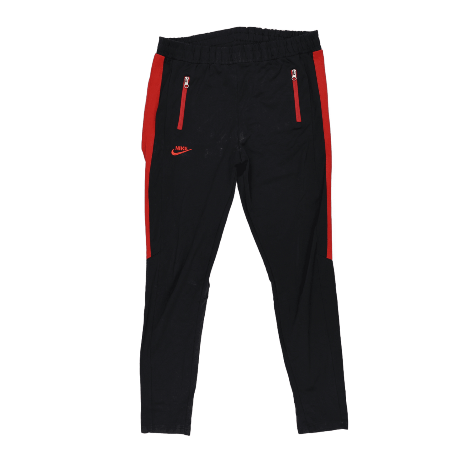 Nike Black Red Track Trousers Unisex Small 75 cm Inseam 37 cm Waist Polyester Blend