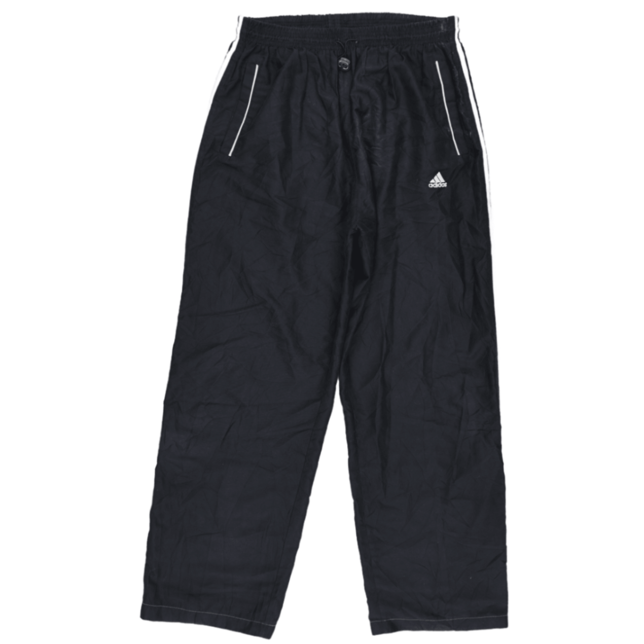 adidas Vintage Black Track Pants XXL 44 Inch Polyester Mens